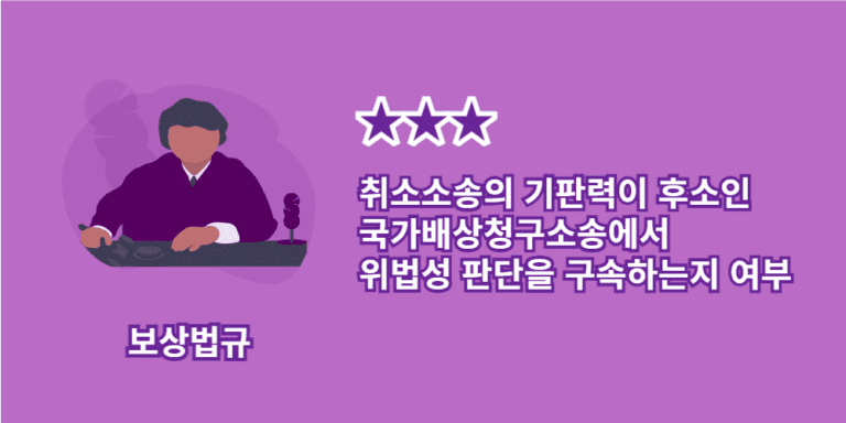 취소소송-기판력-국가배상청구소송-구속여부