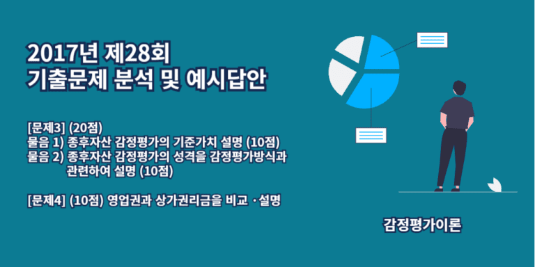 종후자산감정평가-감정평가의성격-영업권-상가권리금-2017년28회-3번-4번